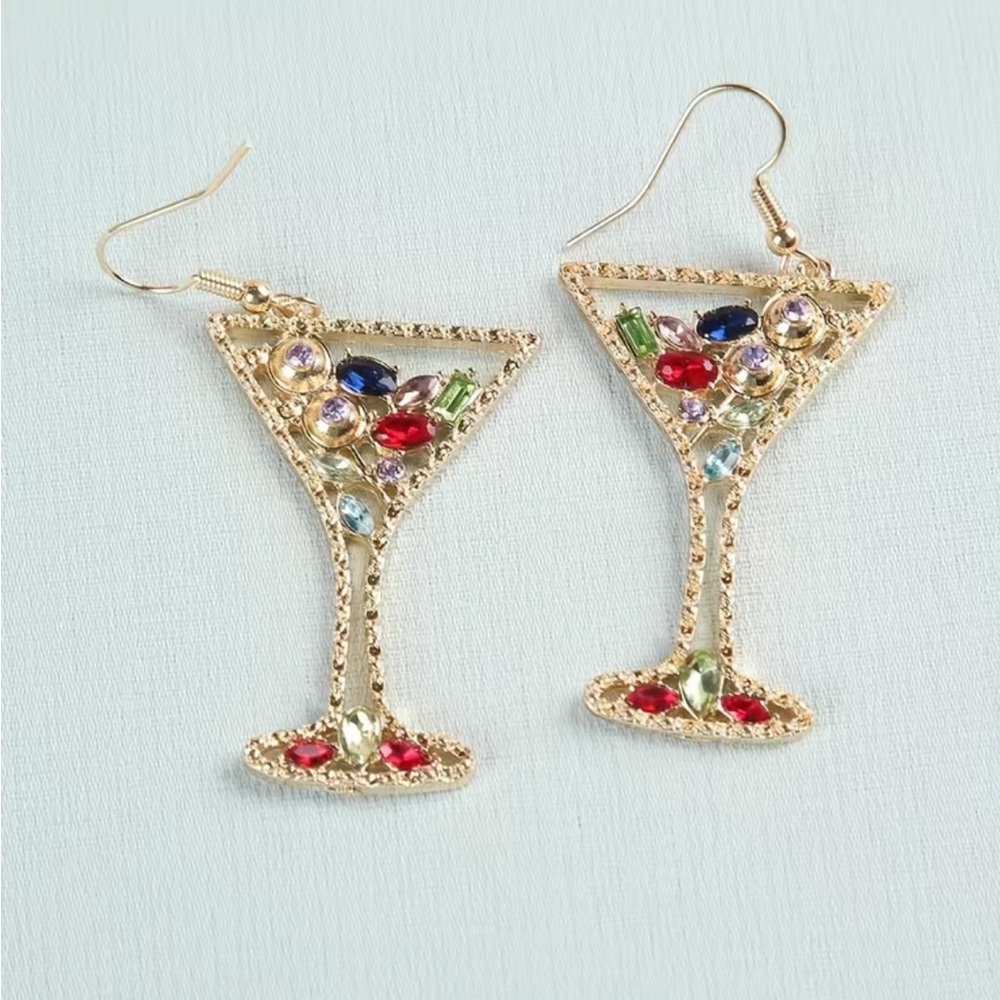 Martini Glass Dangle Earrings
